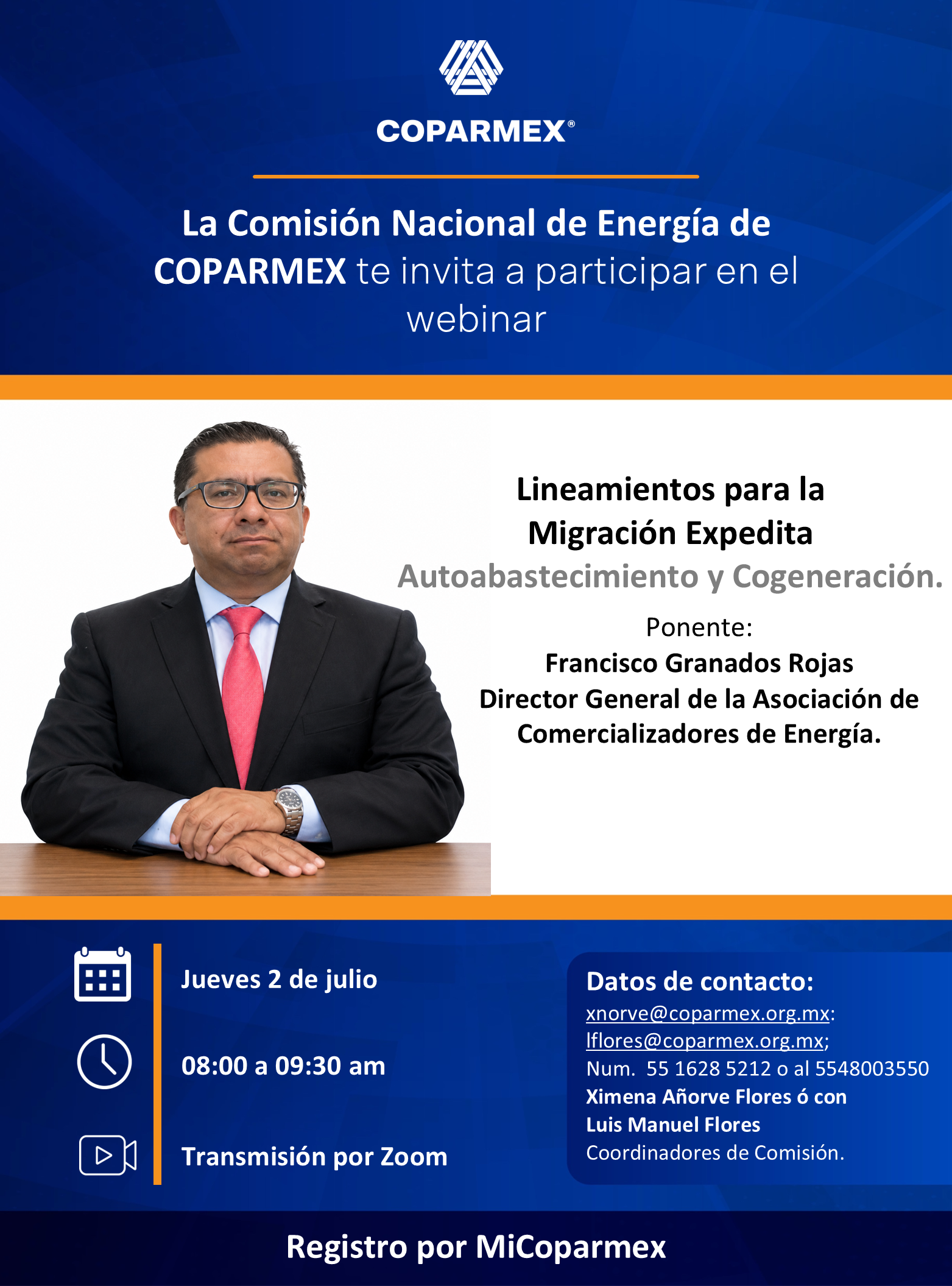 Webinar: "Lineamientos para la migración expedita, autoabastecimiento y cogeneración"