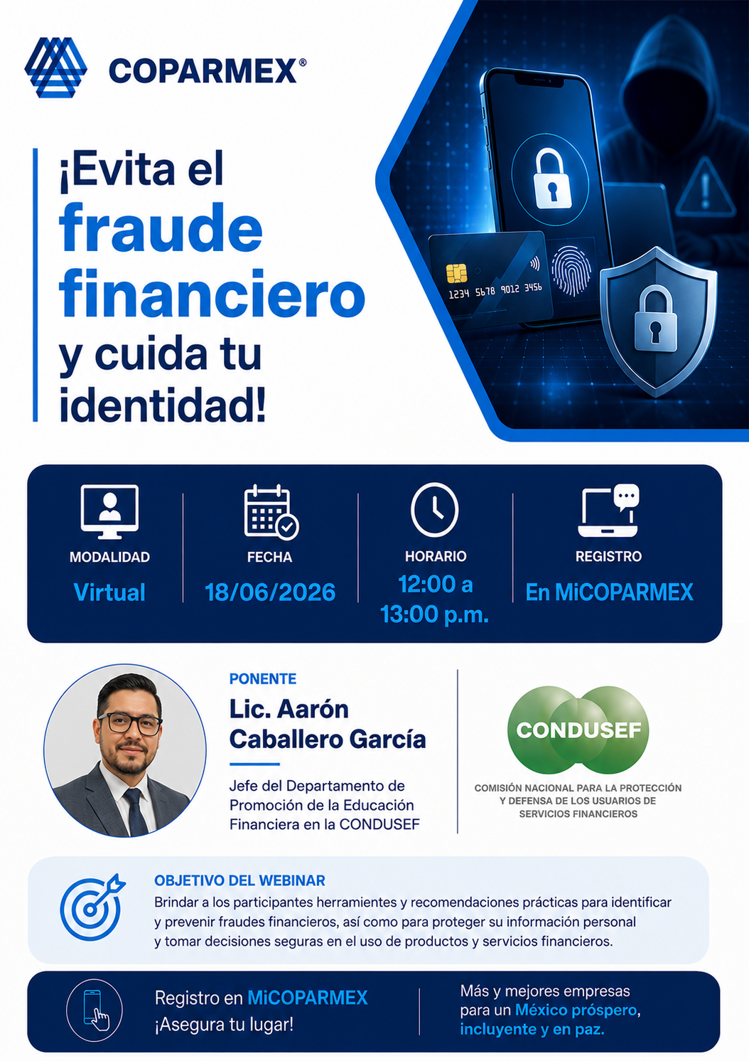 Webinar: "¡Evita el fraude financiero y cuida tu identidad!"