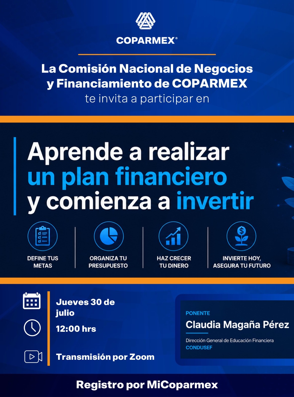 Webinar: "Aprende a realizar un plan financiero y comienza a invertir"