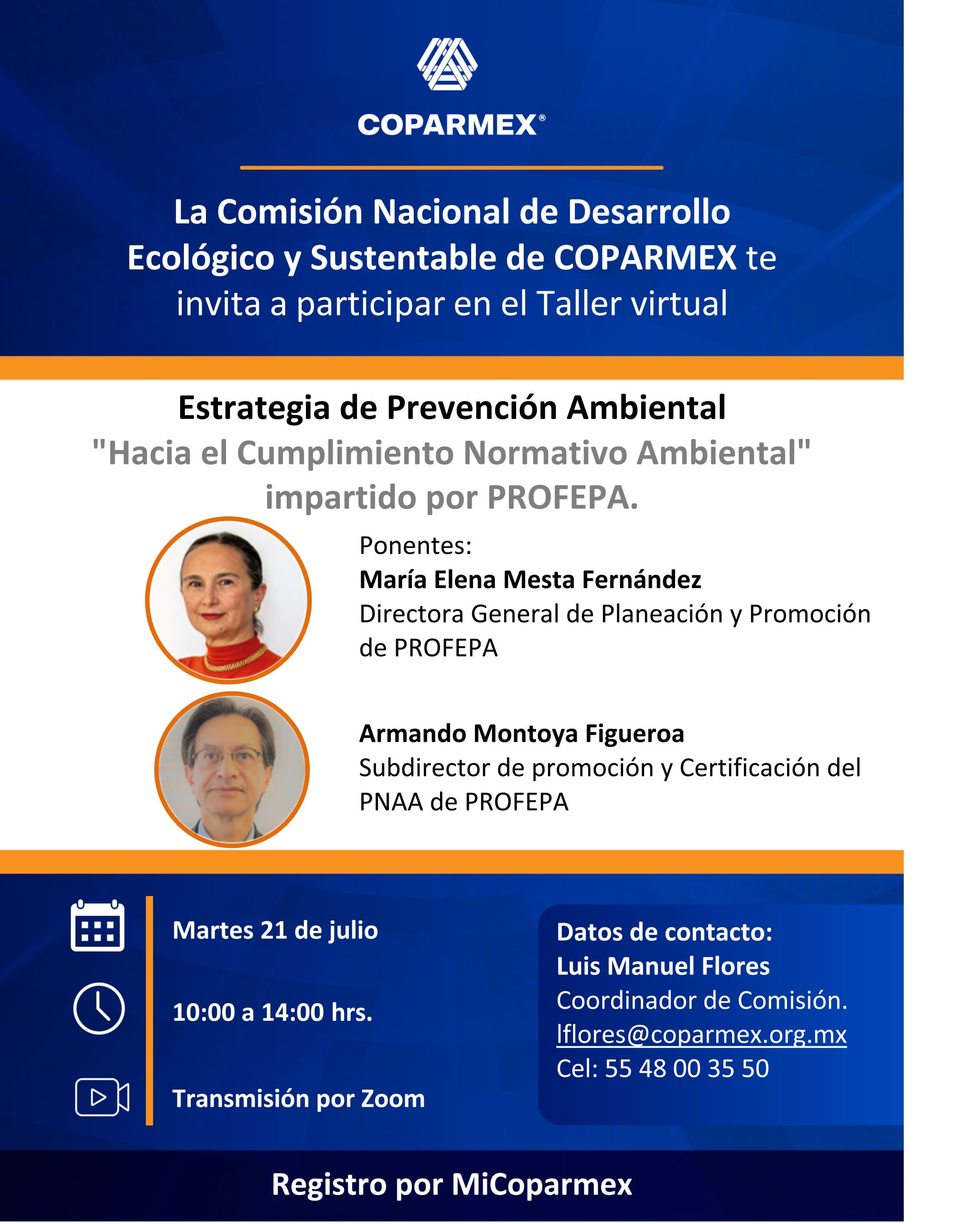Taller Virtual: Estrategia de Prevención Ambiental "Hacia el Cumplimiento Normativo Ambiental"