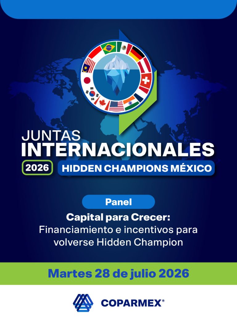 Juntas Internacionales 2026 - Panel Capital para Crecer: Financiamiento e incentivos para volverse Hidden Champion