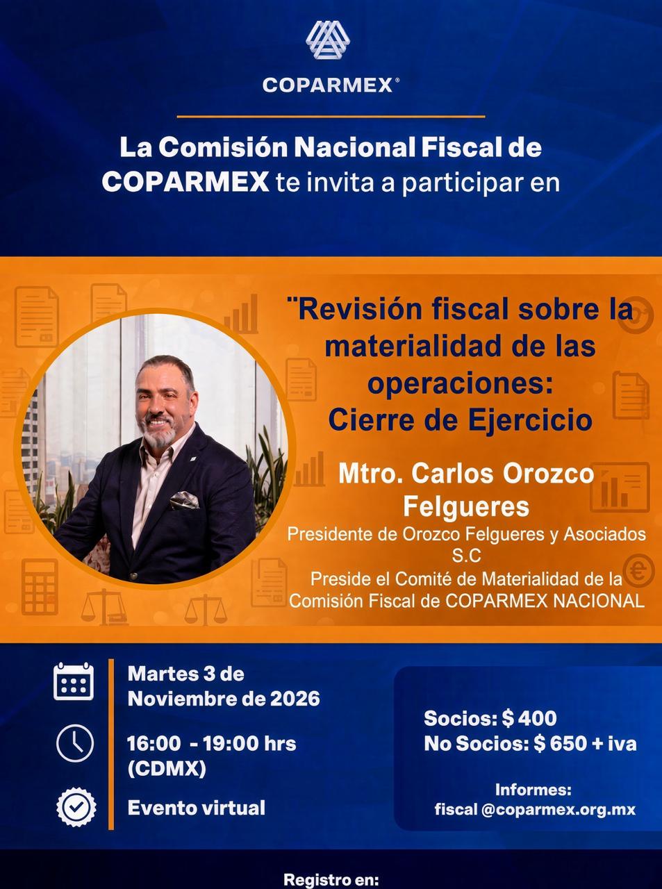 Webinar: Revisión fiscal sobre la materialidad de las operaciones: Cierre de Ejercicio. (NO SOCIOS)